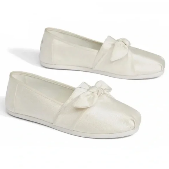 HOT Grosgrain Bow Toms Bow Toms Shoes Toms Ivory Grosgrain